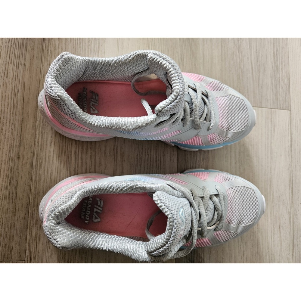 FILA Women's Memory Cryptonic 9 Running Shoes Grey/Pink/Blue Mesh Sneakers - Picture 6 of 7